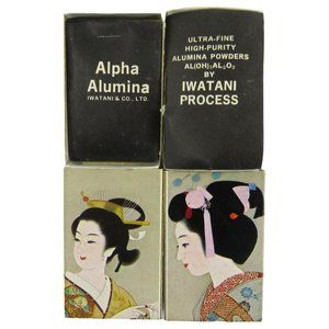 Vintage IWATANI & CO. JAPAN Alpha Alumina Powder & Booklet Original Match Boxes